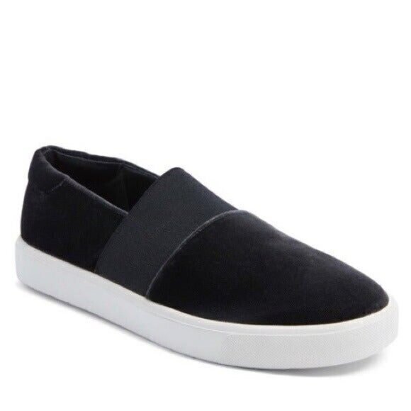VINCE Corbin Slip-on Sneaker Velvet Womens Size‎ 5M Black Comfy Slip On Athletic - Picture 1 of 7